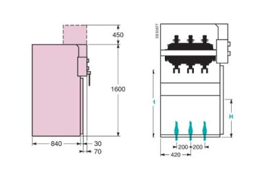 Kích thước và đấu nối cáp tủ SM6-24-QM Schneider