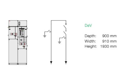 Cấu hình tủ RMU 2 ngăn ABB De-V SafeRing 36kV