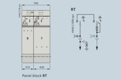 Kích thước và sơ đồ nguyên lý tủ RMU 2 ngăn Siemens 8DJH RT