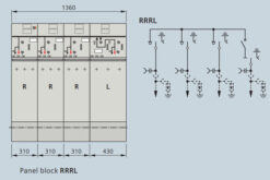 Kích thước và sơ đồ nguyên lý tủ RMU 4 ngăn Siemens 8DJH RRLL