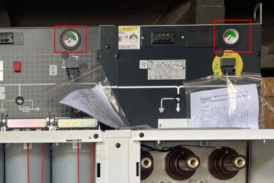 Đồng hồ đo áp suất khí SF6 lắp đặt cho tủ trung thế Schneider