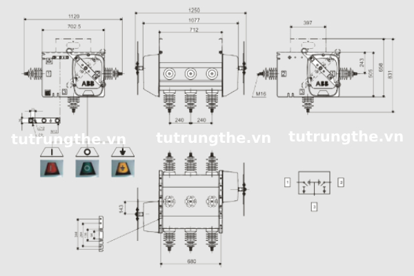 Bản vẽ chi cấu tạo chi tiết LBS ABB NXBD