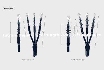 Cấu tạo đầu cáp co nguội trong nhà ngoài trời 24kV ABB