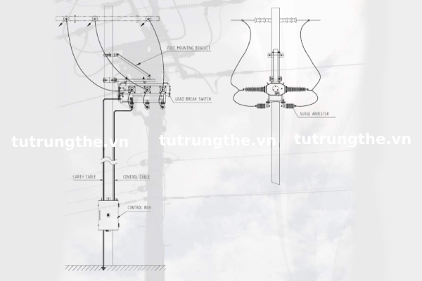 Sơ đồ lắp đặt công tắc ngắt tải LBS BuHeung BH System