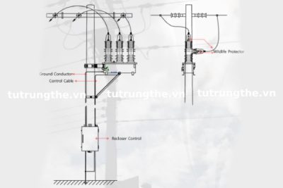 Sơ đồ lắp đặt máy cắt Recloser BHS
