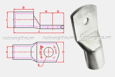 Bản vẽ cấu tạo đầu cos đồng 1 lỗ NC