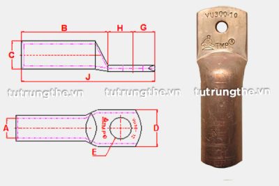 Bản vẽ cấu tạo đầu cos đồng đỏ 1 lỗ VU