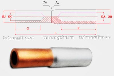 Bản vẽ cấu tạo ống nối đồng nhôm