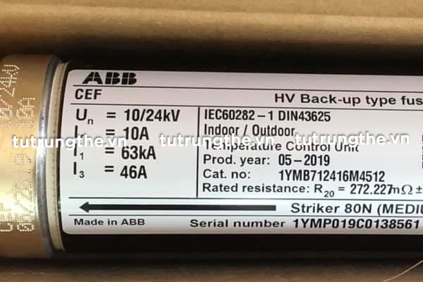 Cầu chì ống trung thế ABB 24kV 10A