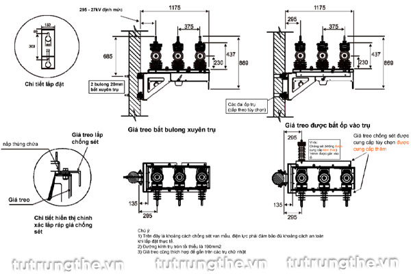 Lưu ý lắp đặt giá treo Recloser Schneider