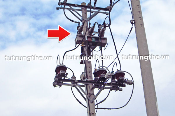 Máy cắt Recloser Schneider lắp đặt trên cột ngoài trời