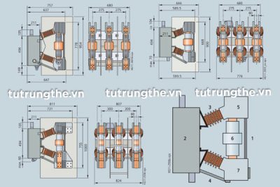 Bản vẽ cấu tạo VCB 3AH Siemens 24kV