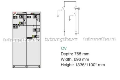 Sơ đồ nguyên lý tủ RMU ABB và kích thước